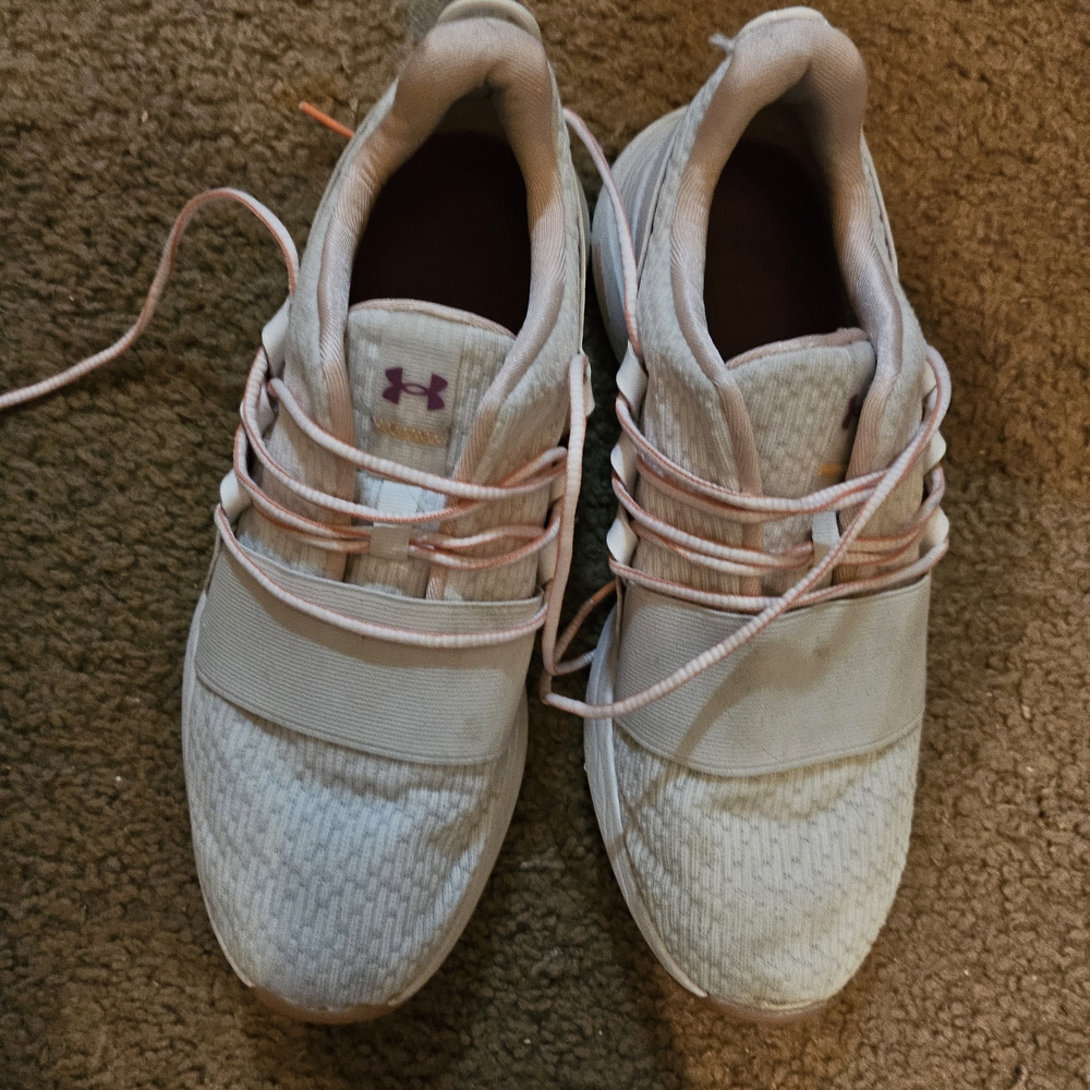 Under Armour Women's Athletic Shoes - Cream and Pink